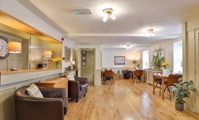 Spacious Reception and Breakfast room. Enjoy your delicious breakfast in comfort. Honesty bar, seating area, library and games and jigsaws.